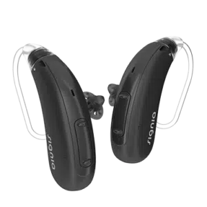 Motion X Black Hearing Aid 480x480