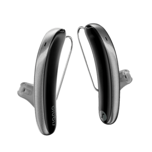 Styletto AX Black and Silver Hearing Aid Unit 480x480